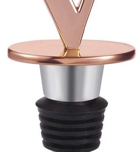 Wine and Beverage Bottle Stopper with Rose Gold Finish-Perfect Presents/Gift Idea for Valentines Day, Mothers Day, Fathers Day, Thanksgiving Day,E-Initial (Letter E)