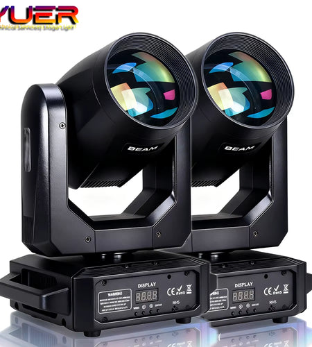 2Pcs Stage Light Moving Head Light 200W 12 Gobos 8 Colors Spotlight DMX 512 with Sound Activated for Wedding DJ Party Lighting
