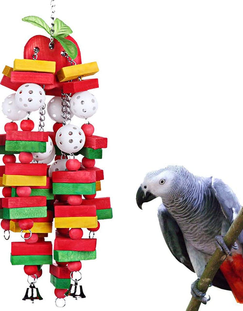 Load image into Gallery viewer, Bird Chewing Toy Large Medium Parrot Cage Bite Toys African Grey Macaws Cockatoos Eclectus Amazon (Apple-22Inch)
